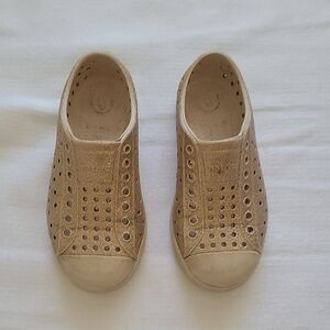Native Gold Perforated Slip-On Shoes